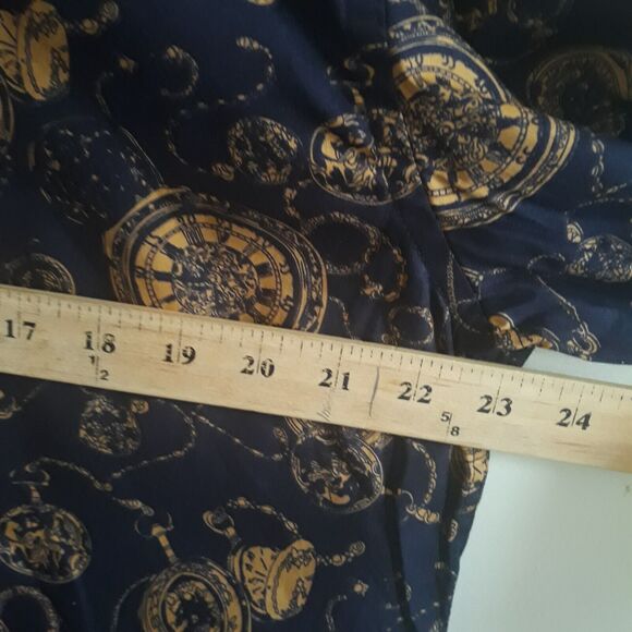 American Breed Casual Wear Mens XXL Navy Gold Stop Watch Chains Longe Sleeves - Picture 6 of 13